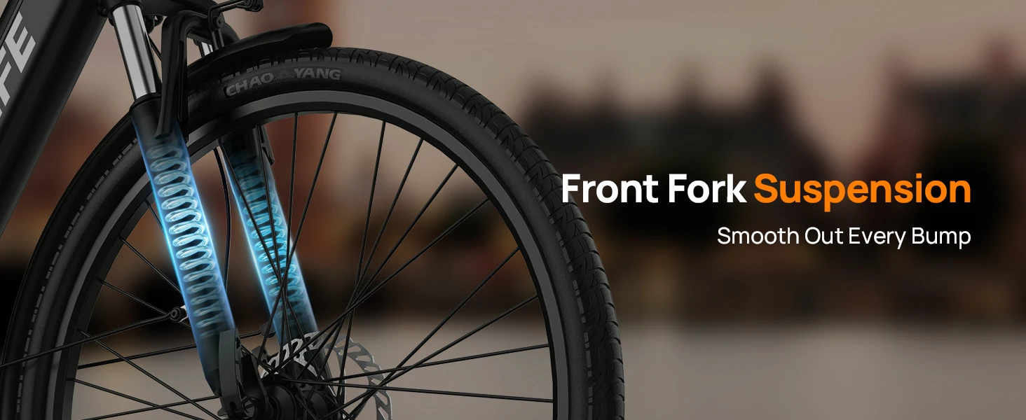 750W E-Bike Commuter 26x2" Tires 48V 10.4Ah Removable LCD Display 20MPH Speed 7-Speeds Hydraulic Disc Brakes for Adults