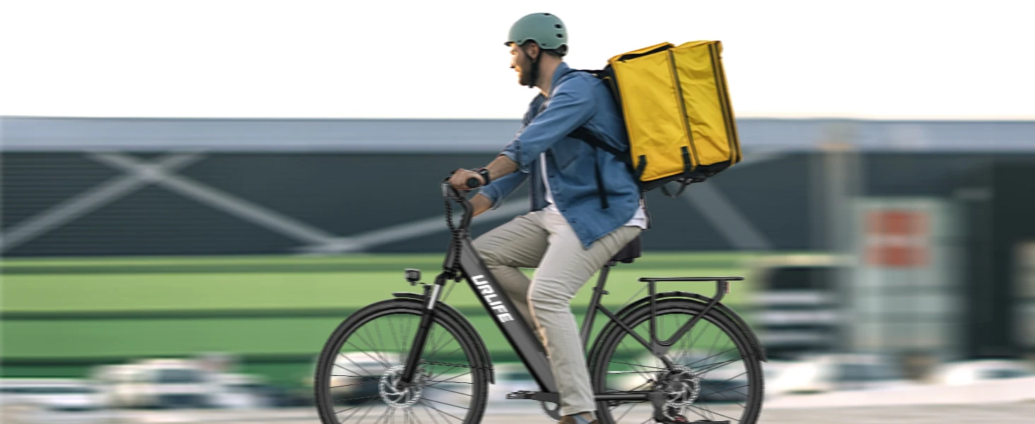 750W E-Bike Commuter 26x2" Tires 48V 10.4Ah Removable LCD Display 20MPH Speed 7-Speeds Hydraulic Disc Brakes for Adults