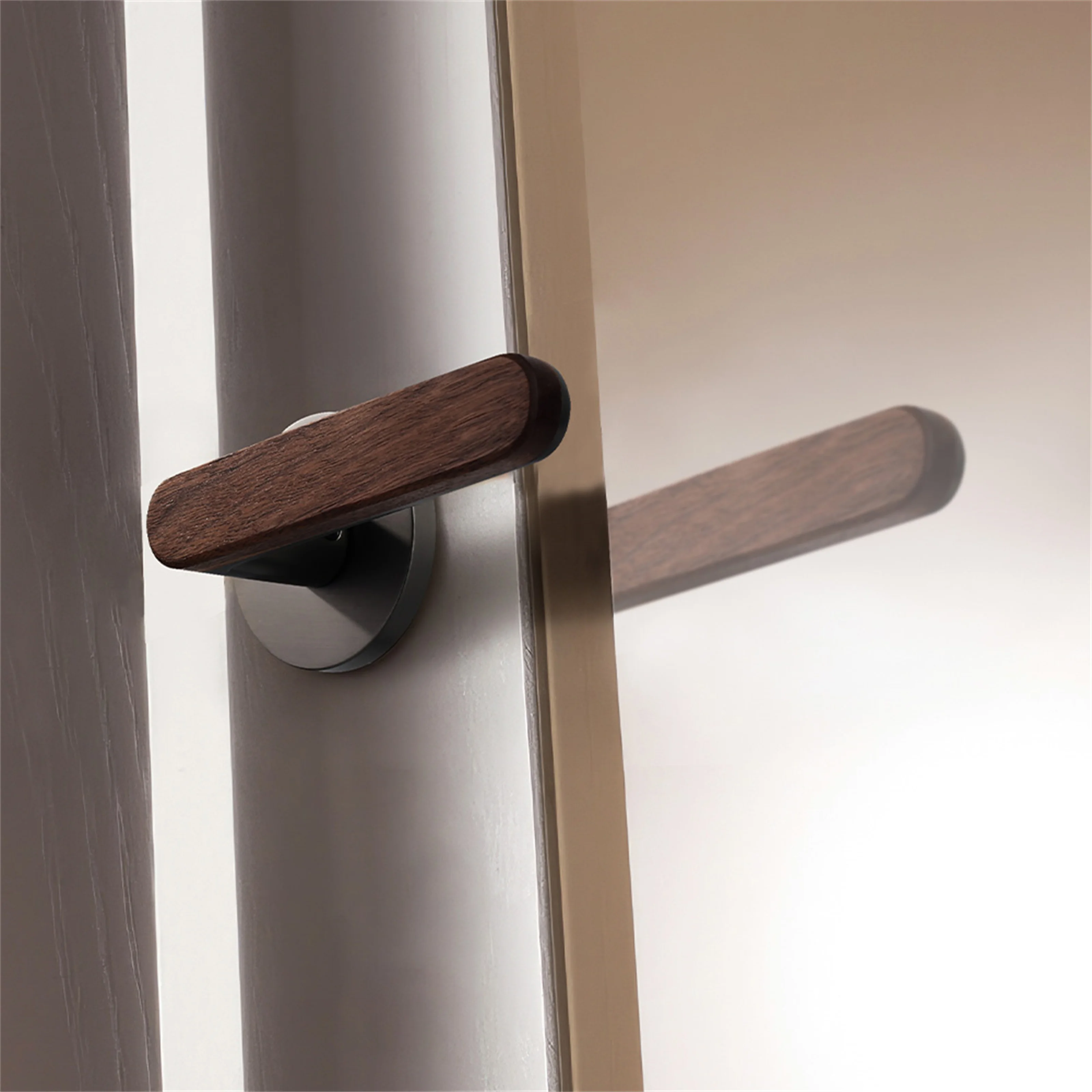 Viladepot Privacy Door Handle Keyless Reversible Door Lock Hardware Door Lever Bedroom Bathroom Left&Right Door Knob