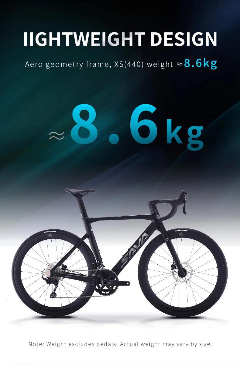 SAVA NEW A7L Carbon Road Bike, Adult Racing Bike, Equipped With Shimano 105 R7100, 24-Speed Hydraulic Brakes