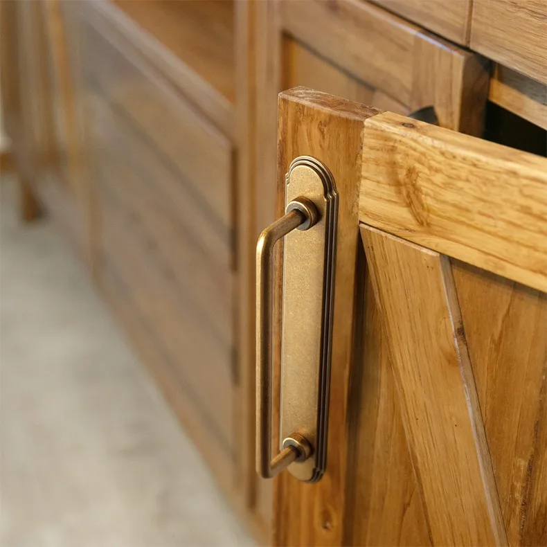 Goo-Ki Antique Brass Cabinet Pulls Furniture Door Handles with Backplate Champagne Bronze Drawer Knobs and Pulls for Kitchen
