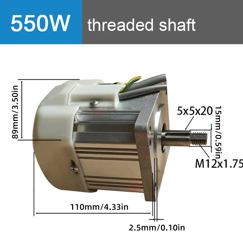 【US】550W, 750W, 1.1kW, 2200W 220V AC Brushless Servo Motor Kit for Lathes and Various Machinery