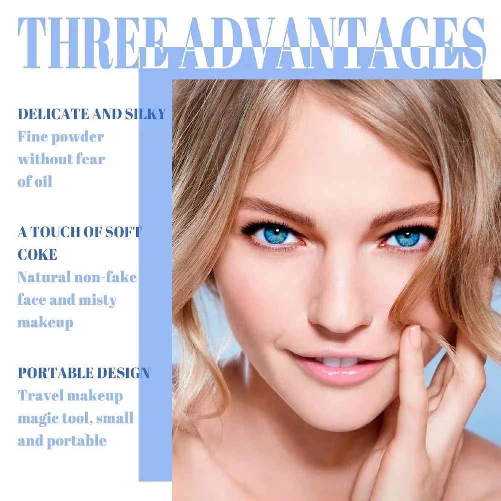Matte Long-Lasting Oil-Control Pressed Powder With Sponge Applicator Long-lasting Waterproof Texture Smooth Sace Face Powder