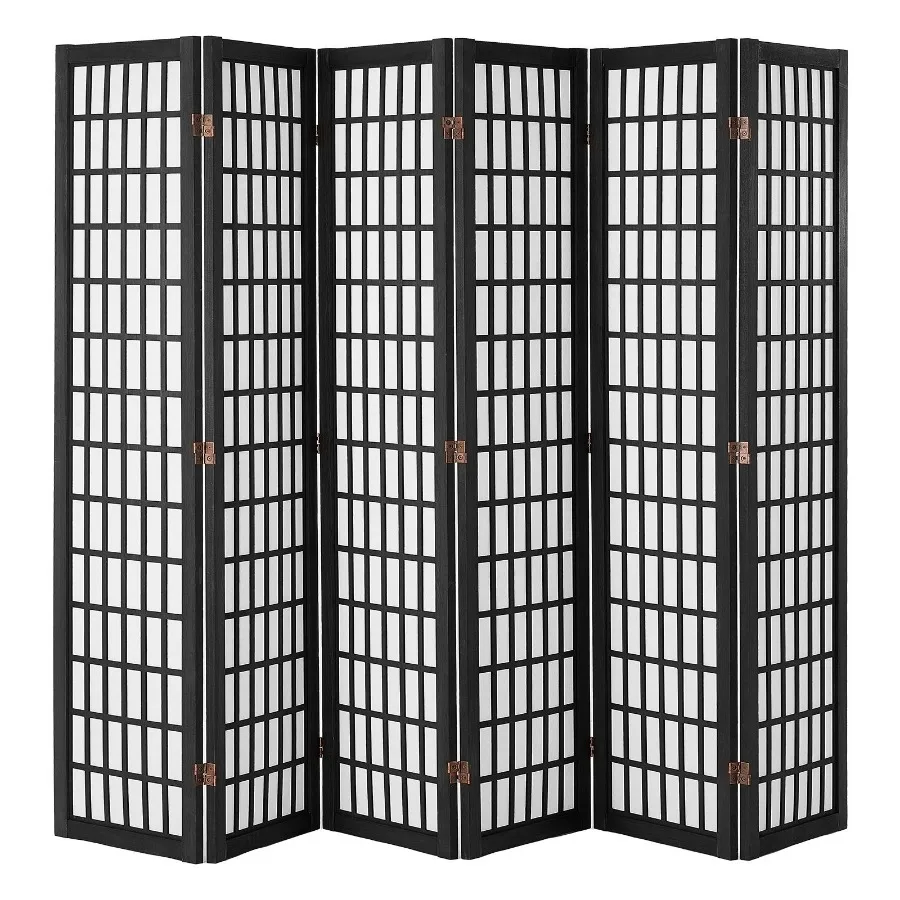 6 Panel Japanese Room Divider Folding Privacy Screen Indoor Portable Partition Dividers and Decoration Screens for Room Separat