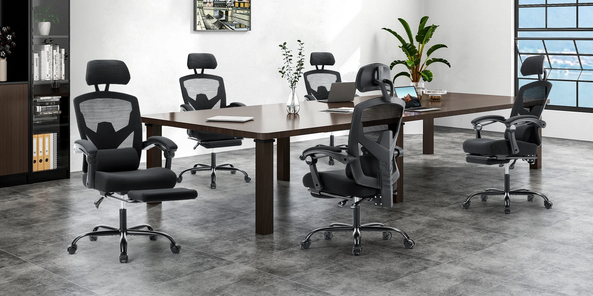 MCQ High Back Ergonomic Reclining Gaming Office Chair with Lumbar Support Pillow Mesh Swivel Rolling Rocking Computer Desk Chair