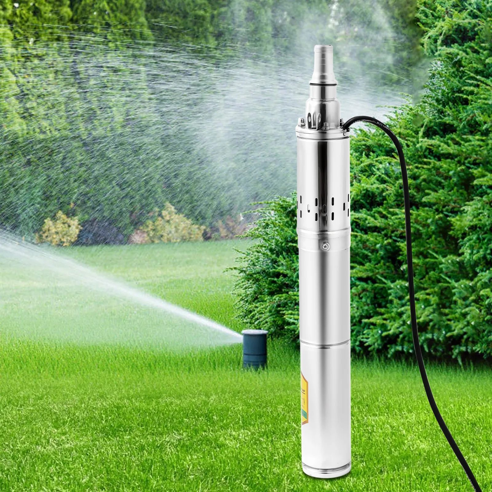 24V 370W Deep Well Pump Stainless Steel Water Pump 2850RPM for Irrigation, Landscaping, Cleaning, Water Supply