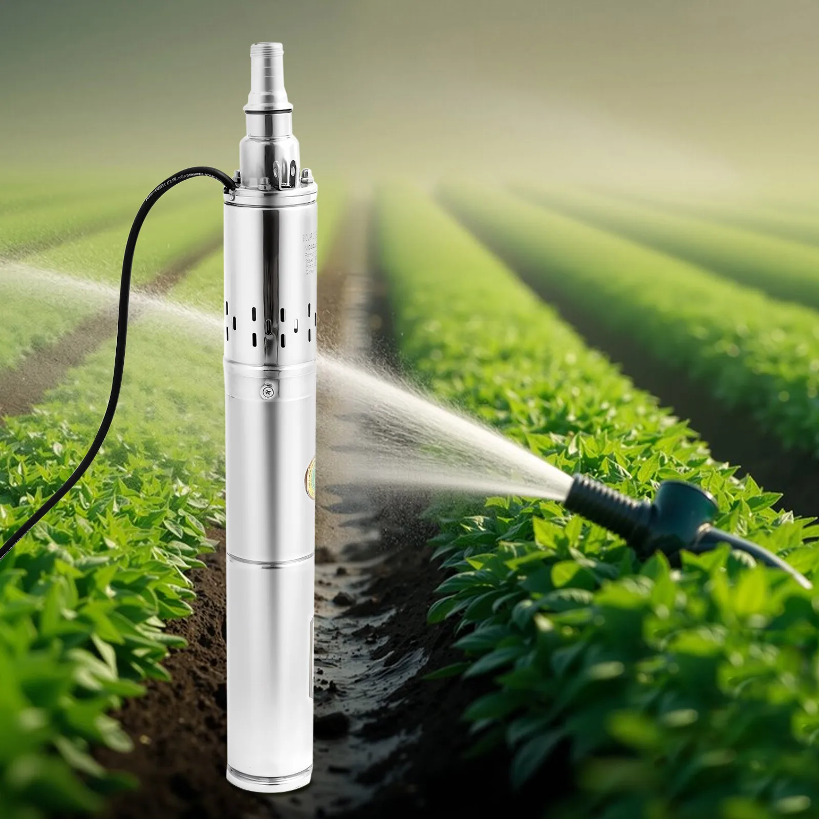 24V 370W Deep Well Pump Stainless Steel Water Pump 2850RPM for Irrigation, Landscaping, Cleaning, Water Supply