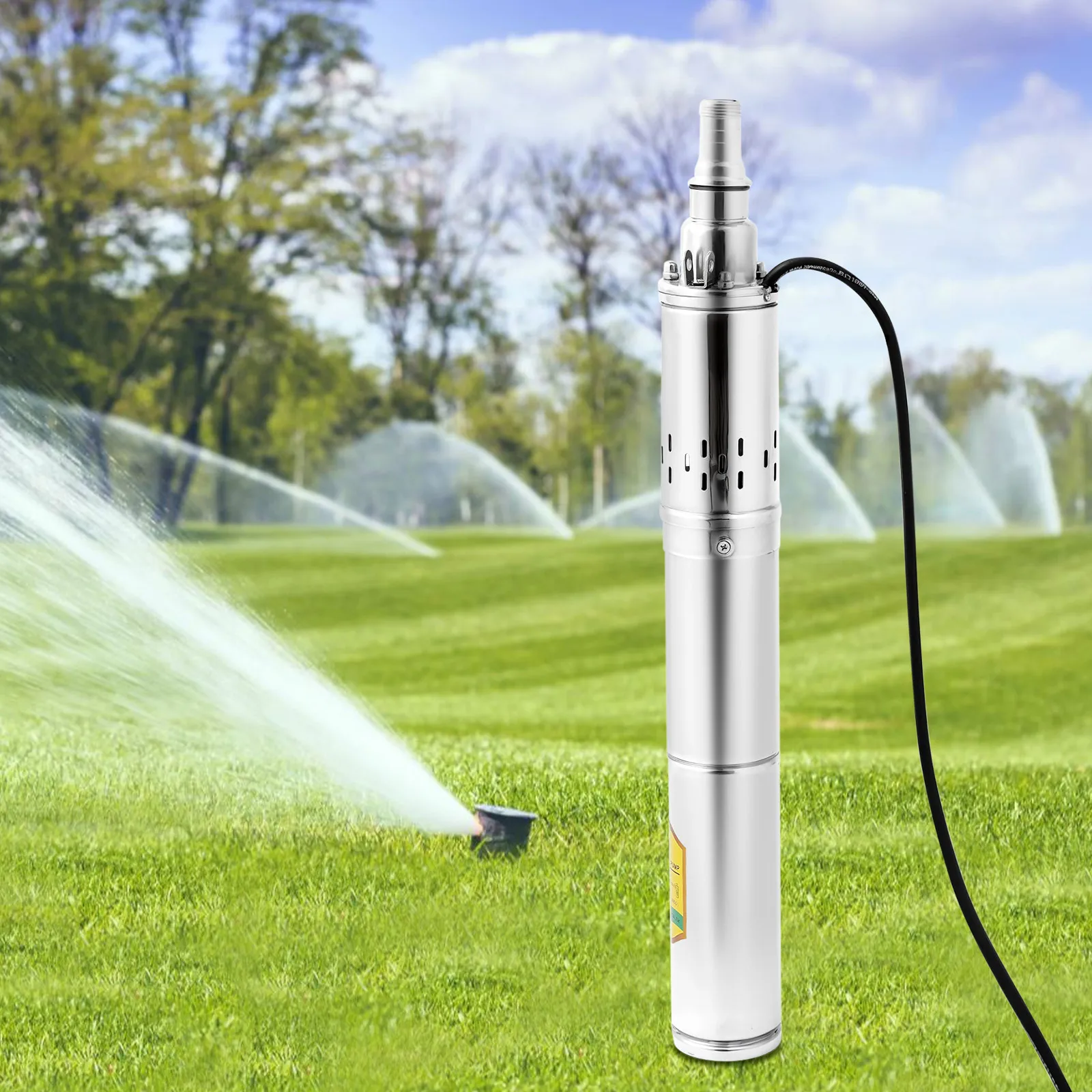 24V 370W Deep Well Pump Stainless Steel Water Pump 2850RPM for Irrigation, Landscaping, Cleaning, Water Supply