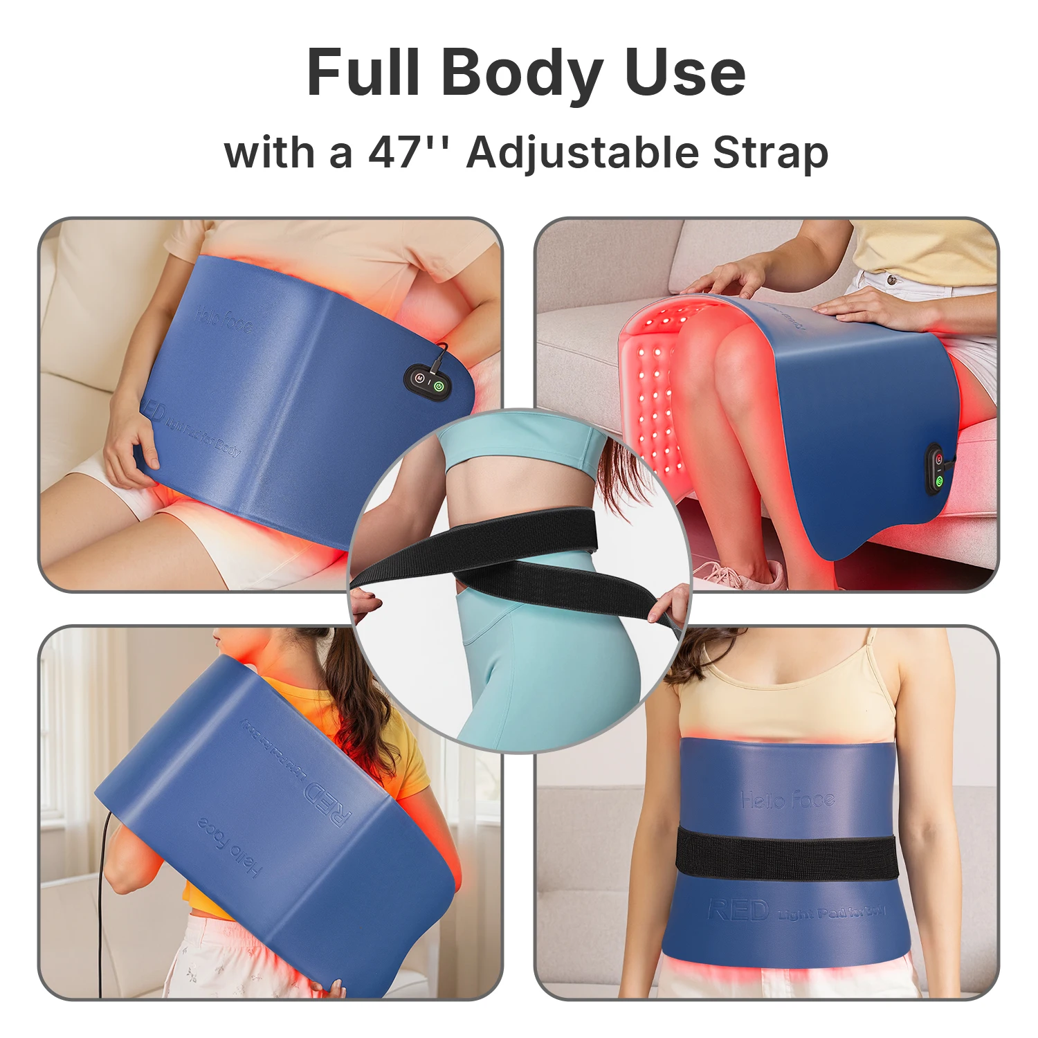 Large Red Light Therapy for Body 264 Triple-Chip LED Near Infrared 660nm & 850nm Red Light Therapy Mat 30'' x 12'' for Full Body
