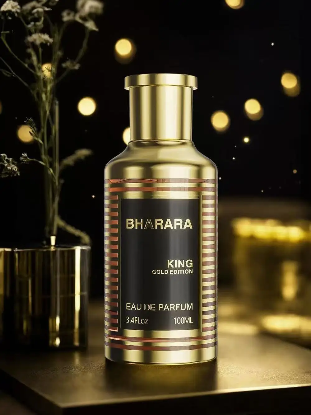 Bharara King Gold Edition Eau De Parfum 3.4oz/100ml Woody Spicy Men's Fragrance with Travel Spray