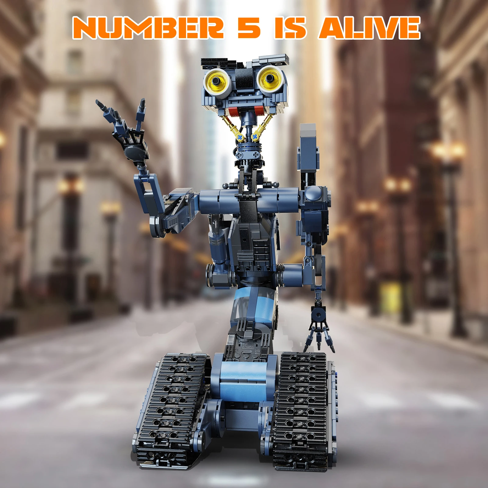 Johnny 5 Robot Building Blocks Set with Remote Control Creative Machine Home Decoration Room Desktop Ornament Chirstmas Gifts for Adult