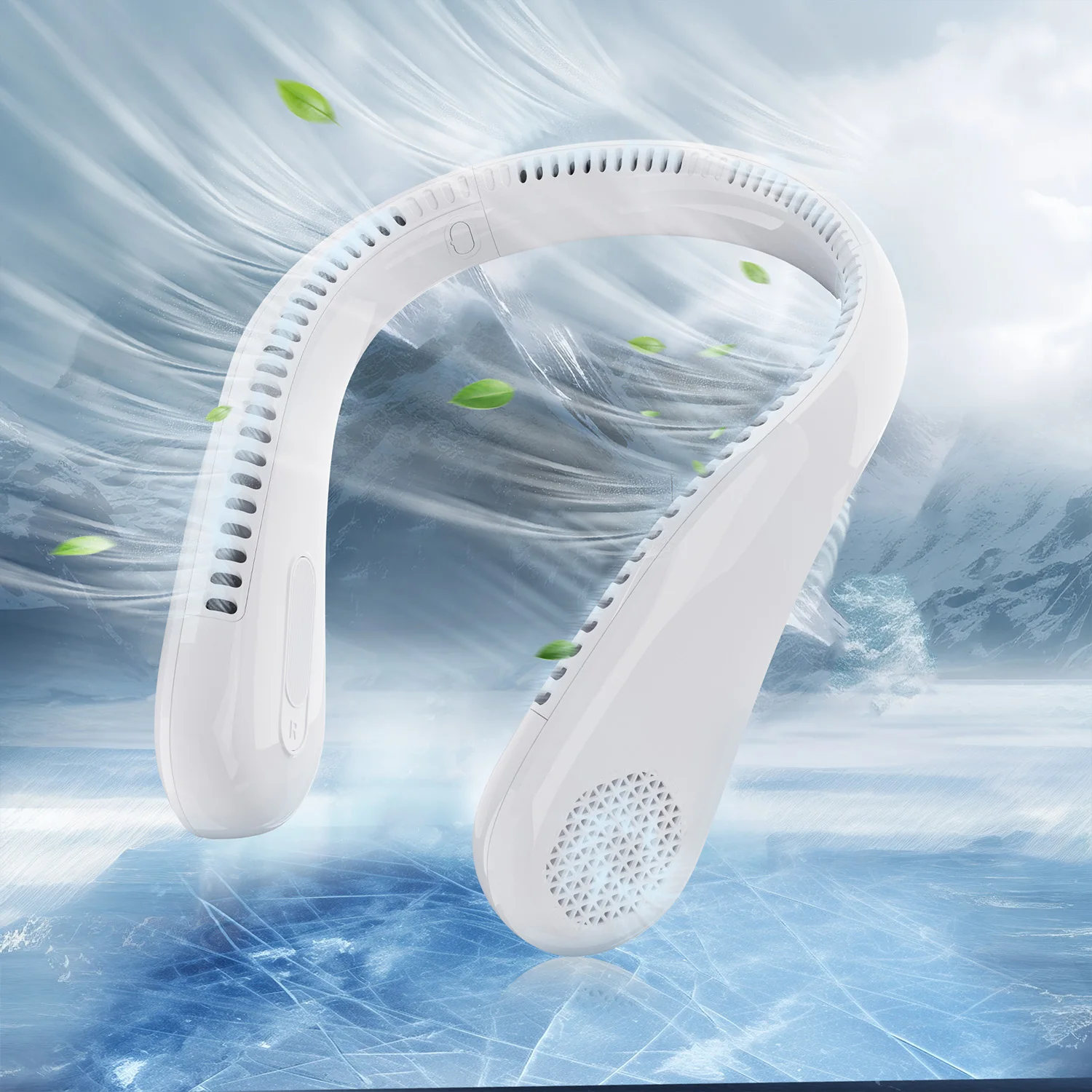 Portable Neck Fan, Rechargeable Bladeless Wearable Fan with 4 Speeds, 66 Vents, Lightweight Personal Fan for Work, Cooking, Travel, Camping, Gym
