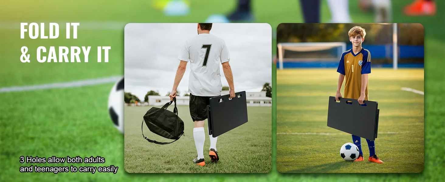 SucceBuy 40"X16" Soccer Rebounder Board with 2 Angles Rebound Foldable HDPE Kickback Rebound Board for Passing&Shooting Practice