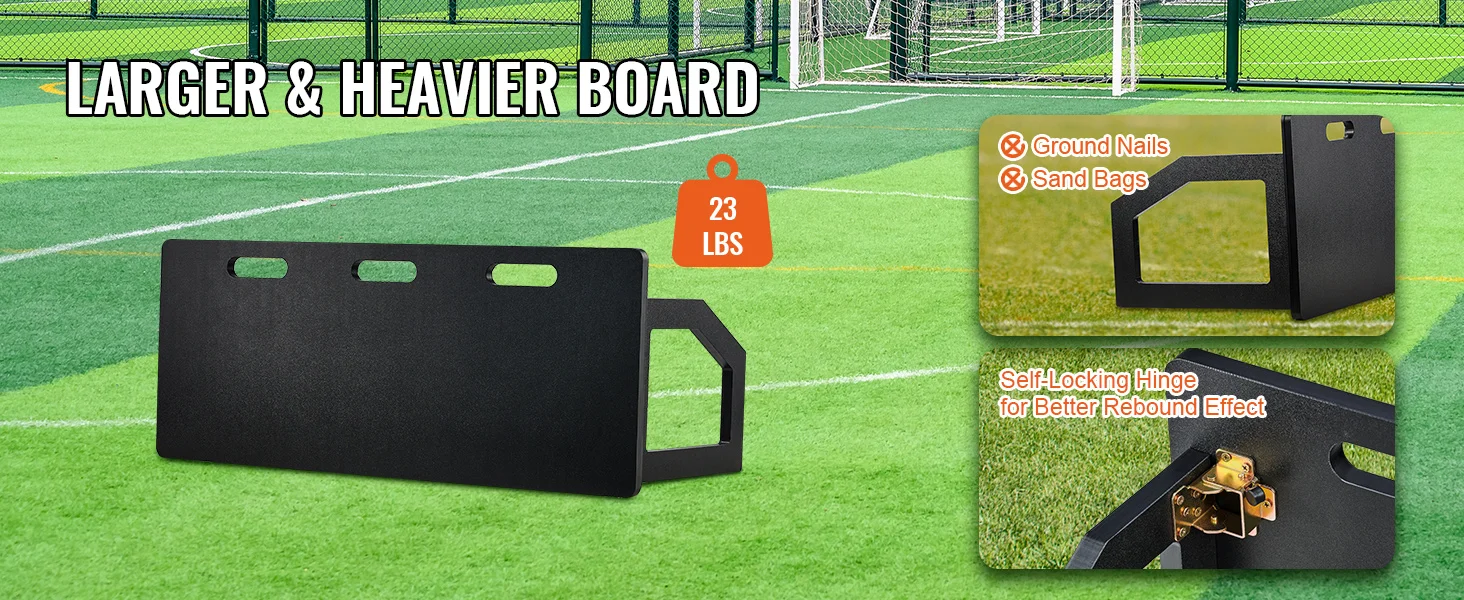 SucceBuy 40"X16" Soccer Rebounder Board with 2 Angles Rebound Foldable HDPE Kickback Rebound Board for Passing&Shooting Practice