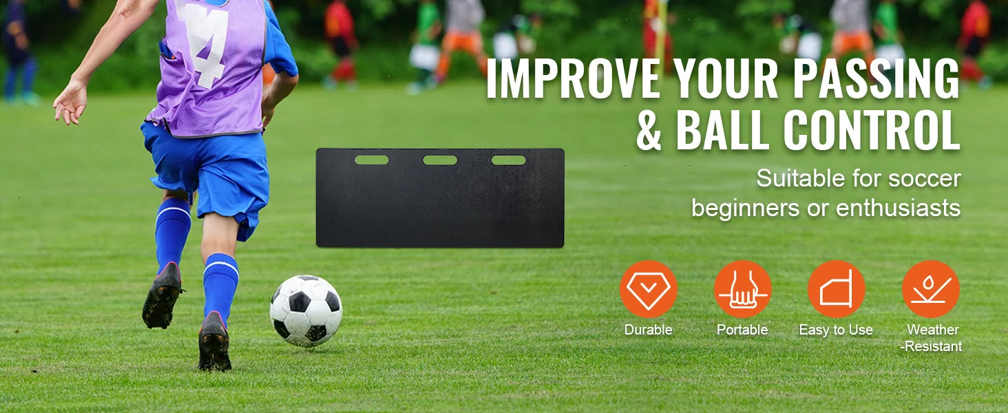 SucceBuy 40"X16" Soccer Rebounder Board with 2 Angles Rebound Foldable HDPE Kickback Rebound Board for Passing&Shooting Practice
