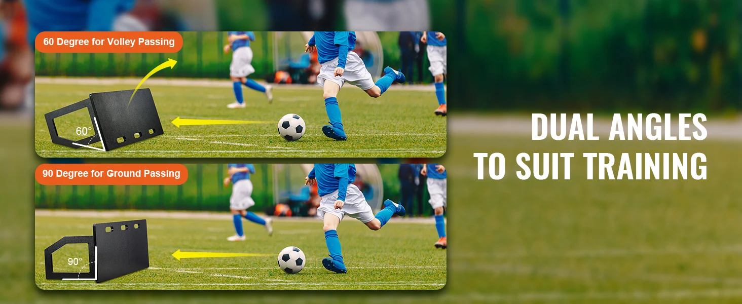 SucceBuy 40"X16" Soccer Rebounder Board with 2 Angles Rebound Foldable HDPE Kickback Rebound Board for Passing&Shooting Practice
