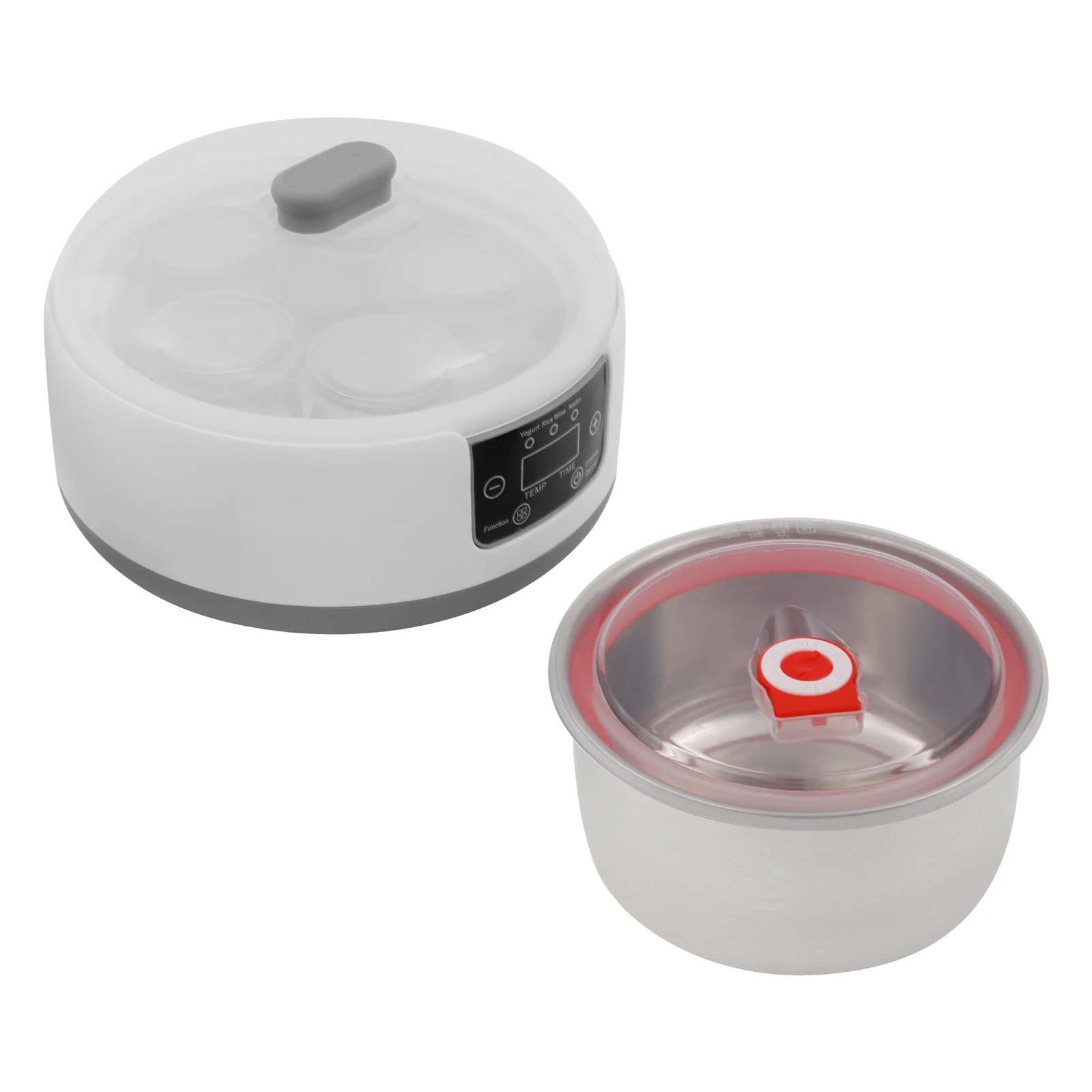 Electric Yogurt Maker Machine, Yogurt Maker with 304 Stainless Steel Liner, Timer & Temp 70-113°F for Yogurt Rice Wine Natto