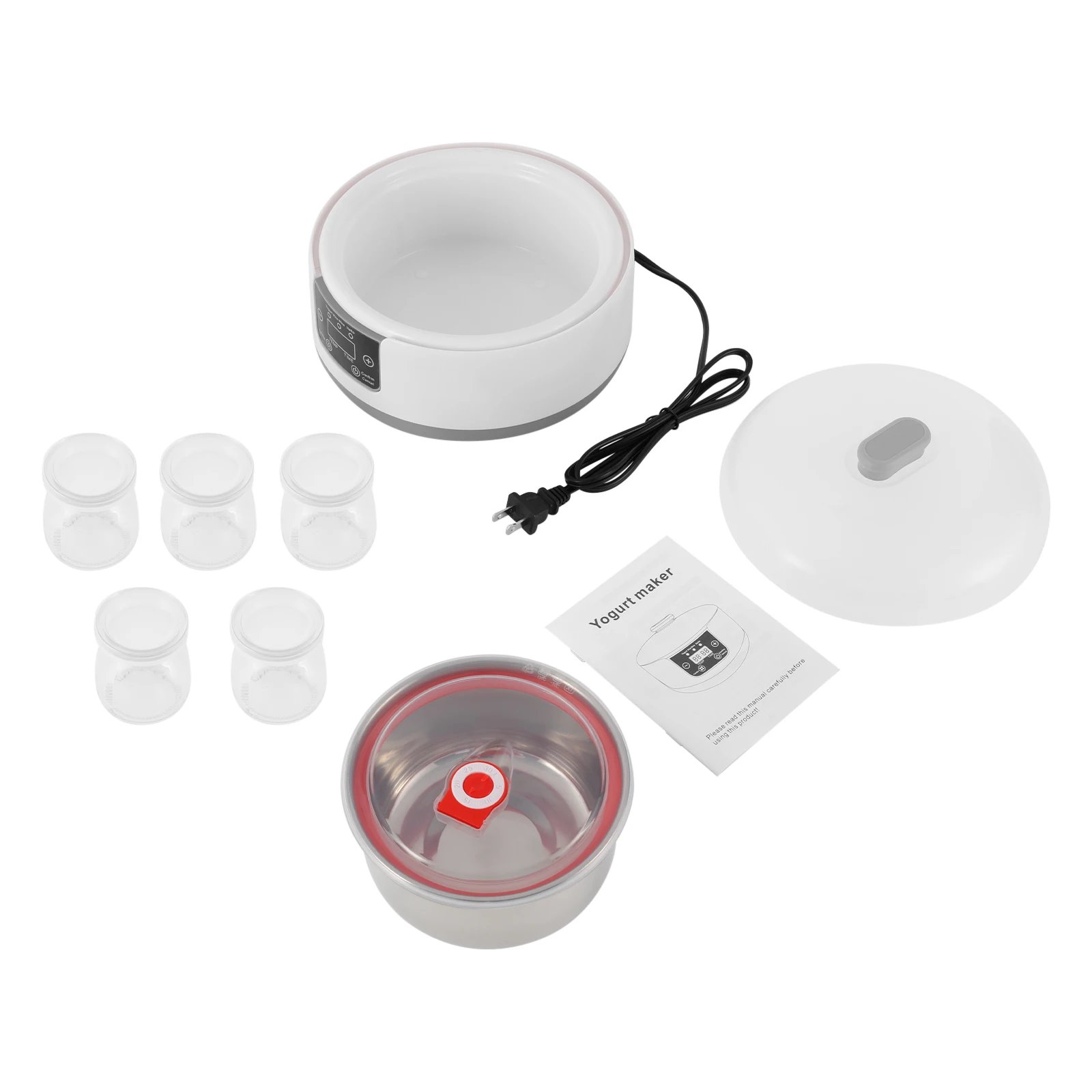 Electric Yogurt Maker Machine, Yogurt Maker with 304 Stainless Steel Liner, Timer & Temp 70-113°F for Yogurt Rice Wine Natto