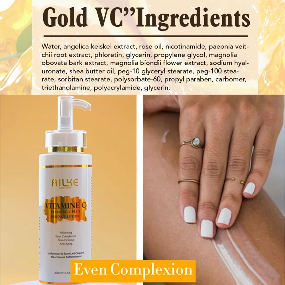 AILKE Vitamin C Set, Reduce Dark Spots, with Lightening Body Lotion, Even Tone Face Cream, Whitening Serum, Brightening Soap