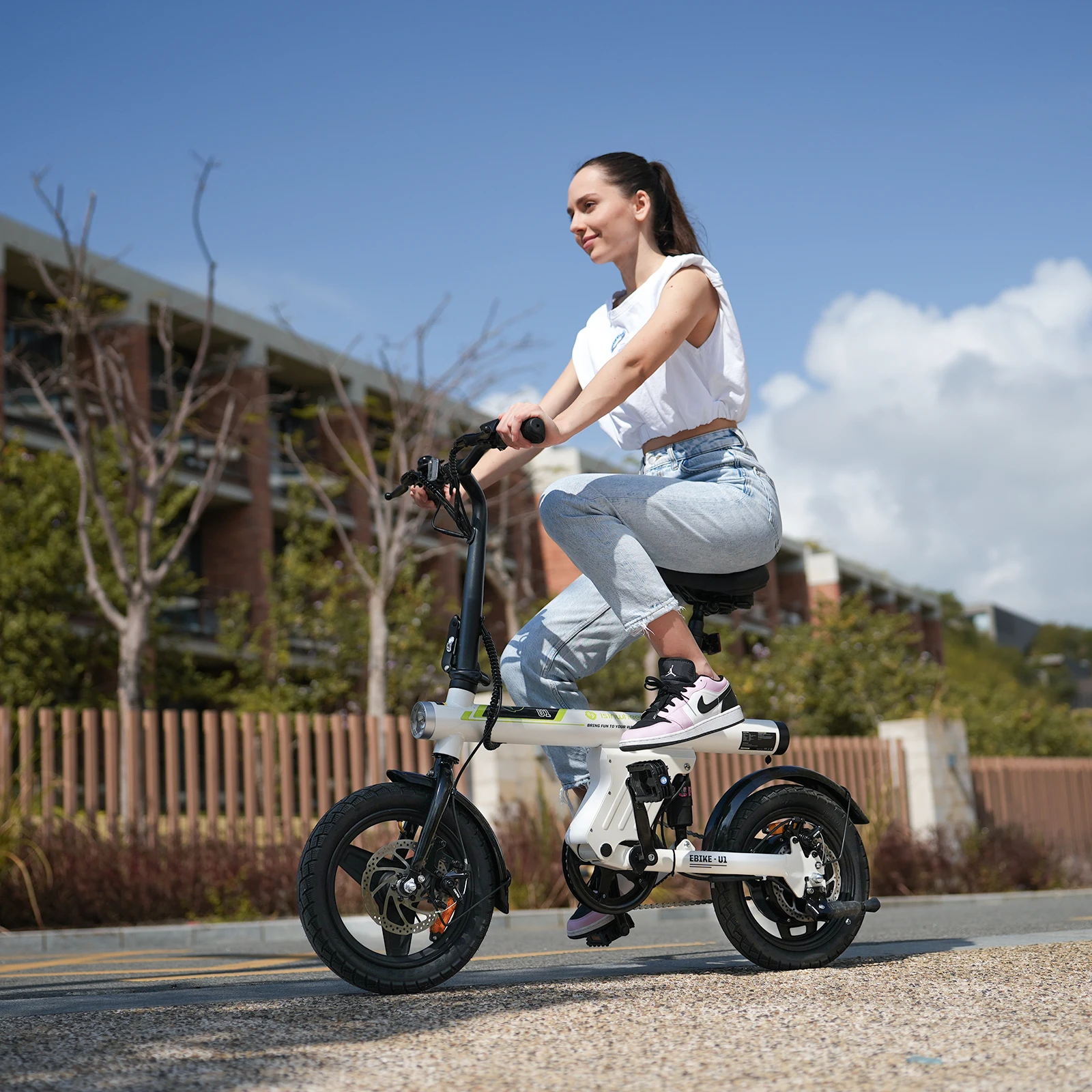 Isinwheel U1  Adult Electric Bicycle,500W city ebike, 36V 7.8AH commuting E-bike, 14  Tire Foldable Electric Bike