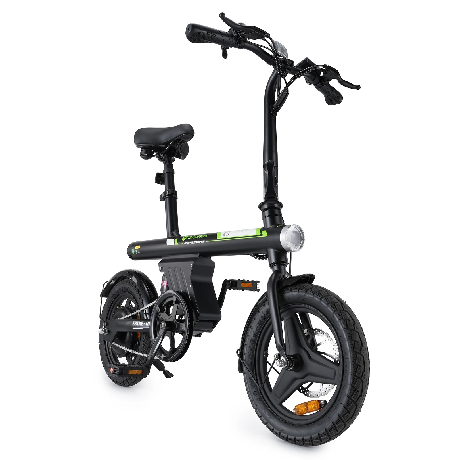 Isinwheel U1  Adult Electric Bicycle,500W city ebike, 36V 7.8AH commuting E-bike, 14  Tire Foldable Electric Bike