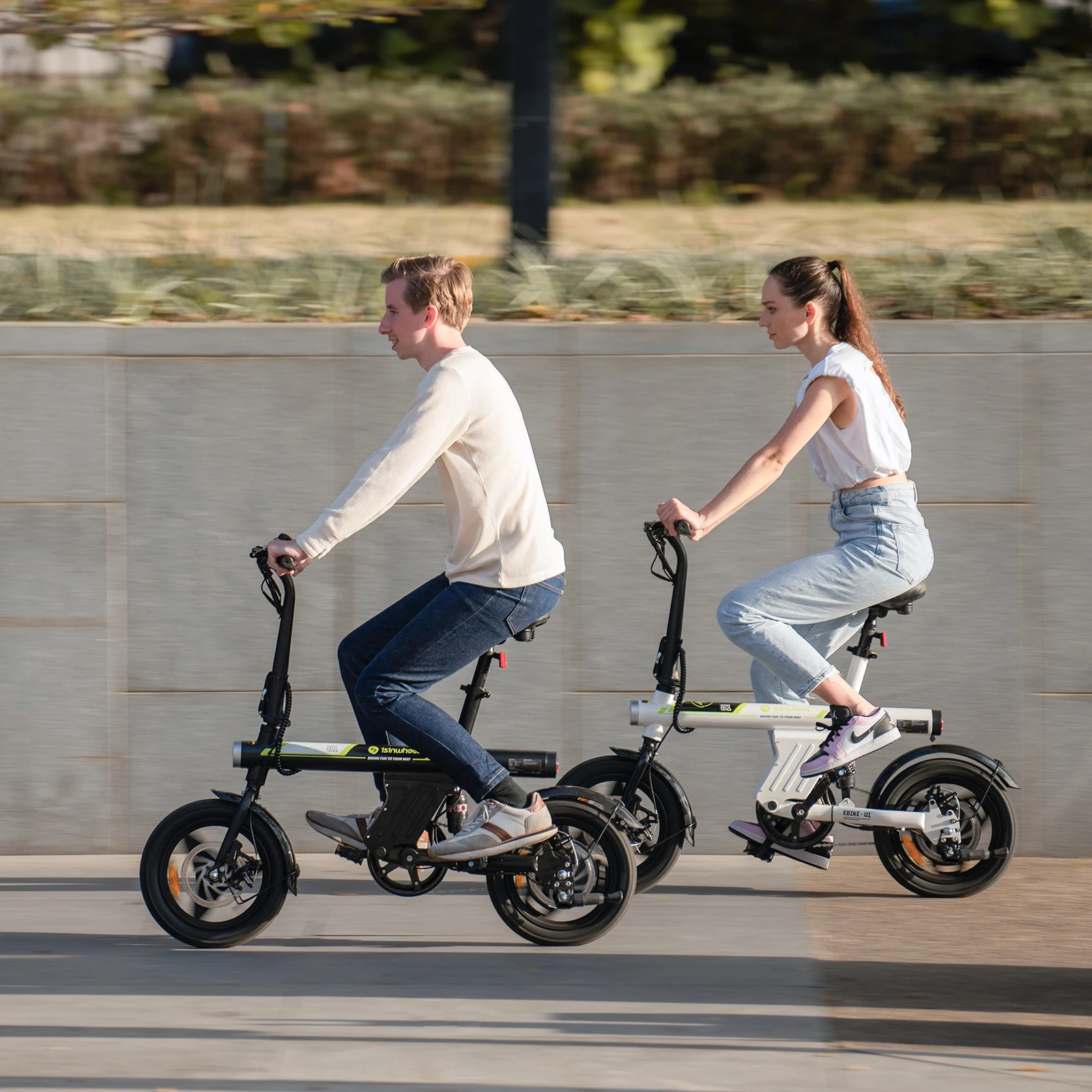 Isinwheel U1  Adult Electric Bicycle,500W city ebike, 36V 7.8AH commuting E-bike, 14  Tire Foldable Electric Bike