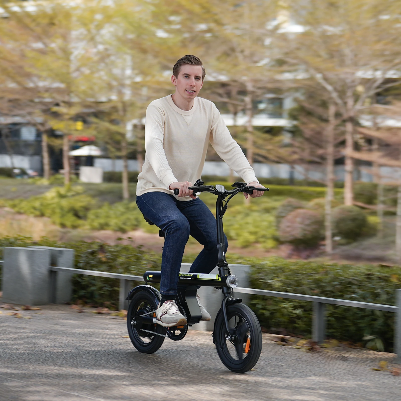 Isinwheel U1  Adult Electric Bicycle,500W city ebike, 36V 7.8AH commuting E-bike, 14  Tire Foldable Electric Bike