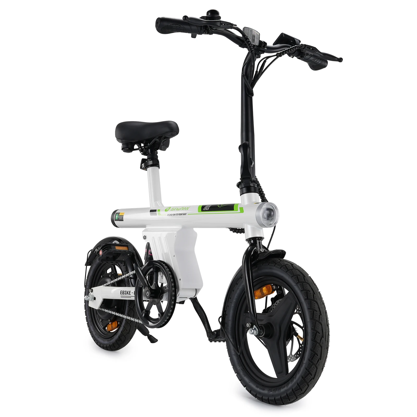 Isinwheel U1  Adult Electric Bicycle,500W city ebike, 36V 7.8AH commuting E-bike, 14  Tire Foldable Electric Bike