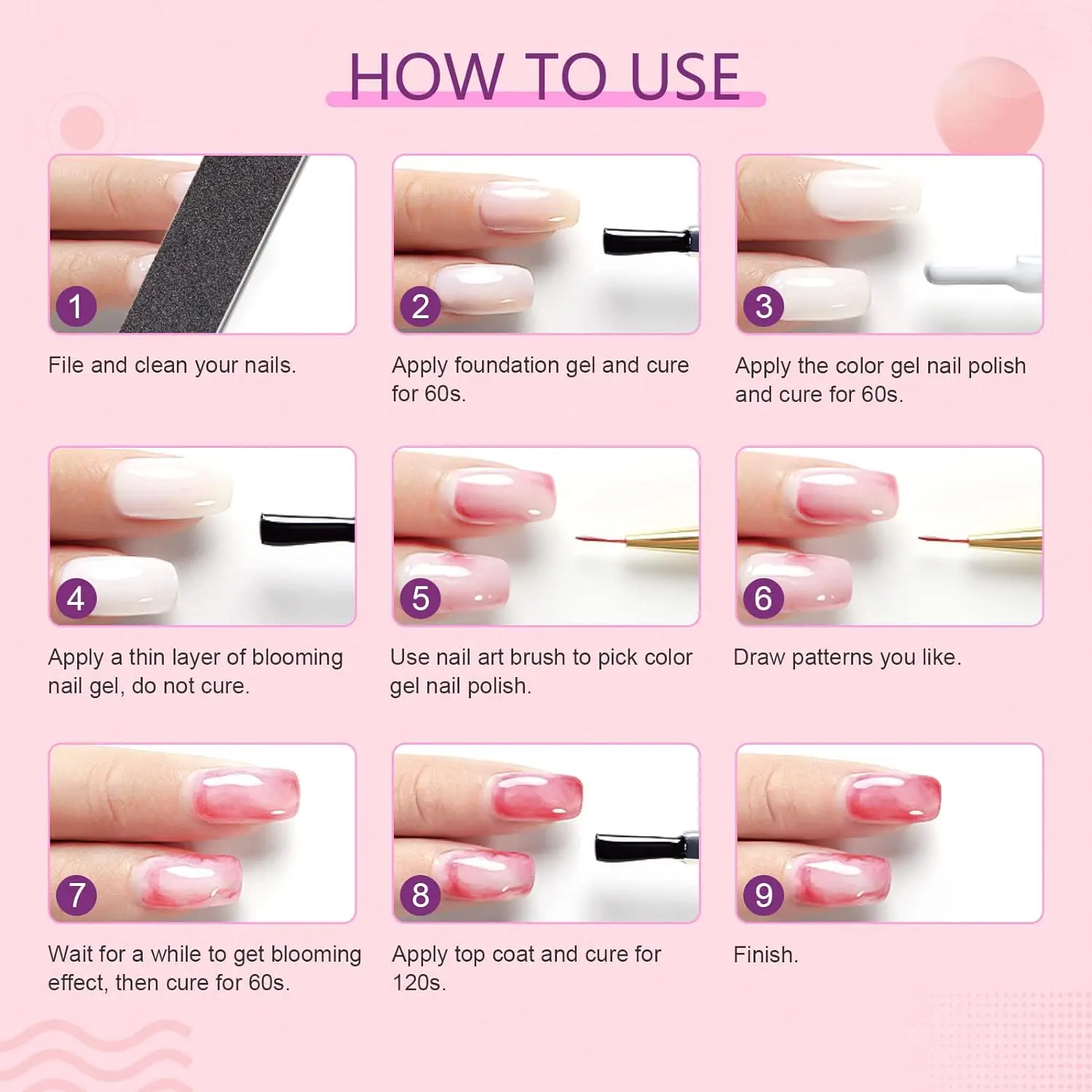Makartt Clear Blooming Gel, 15ml Soak Off Nail Lamp Gel Nail Polish Glossy Finish Long Lasting for Home Nail DIY Manicure