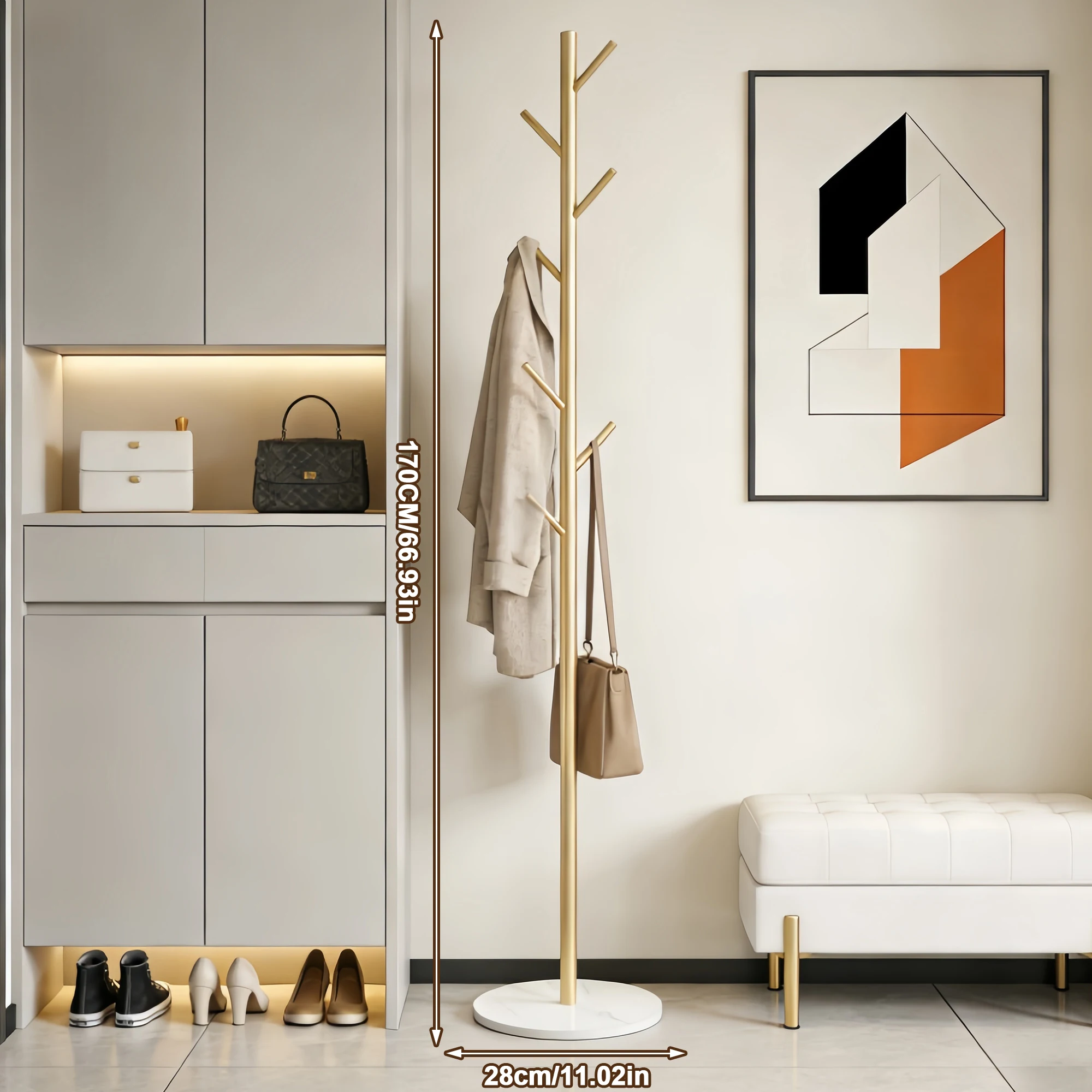 Marble Clothes Hanger Floor-Standing Bedroom Rack Simple Coat Stand Popular Clothes Organizer Luxury Garment Display