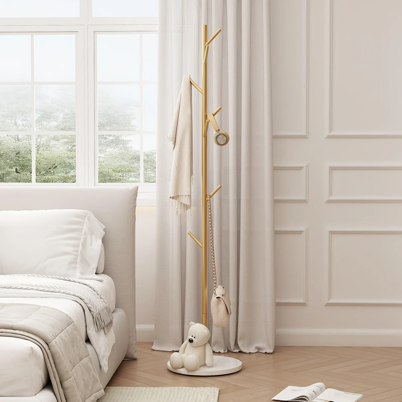 Marble Clothes Hanger Floor-Standing Bedroom Rack Simple Coat Stand Popular Clothes Organizer Luxury Garment Display