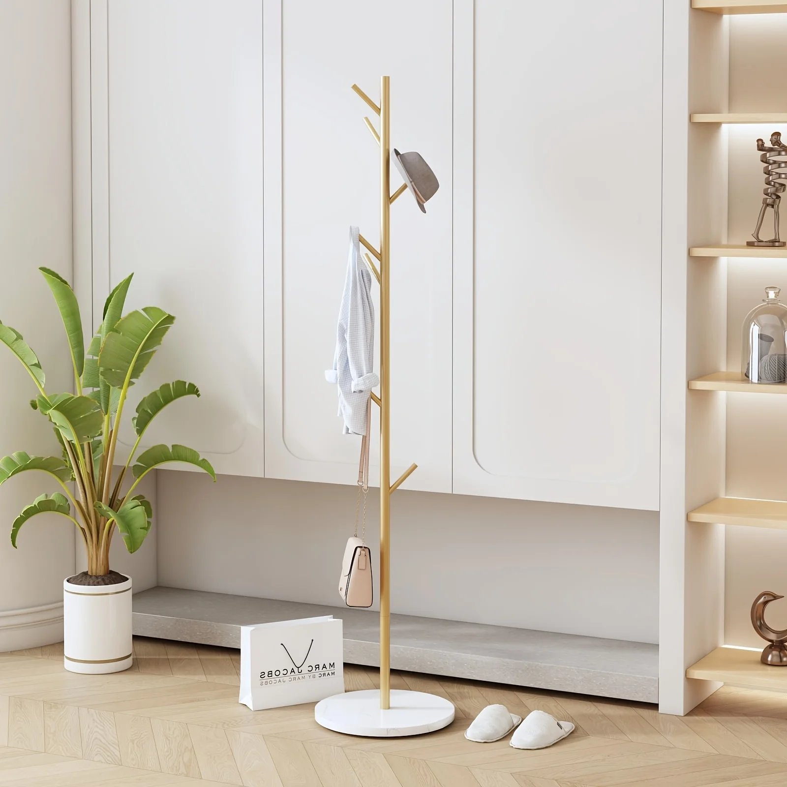 Marble Clothes Hanger Floor-Standing Bedroom Rack Simple Coat Stand Popular Clothes Organizer Luxury Garment Display