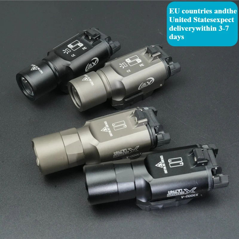 Tactical Gear Surefir X300 X300U Ultra Metal Pistol Gun 500Lumen LED Light Fit 20mm Rail Airsoft Hanging Hunting Flashlight