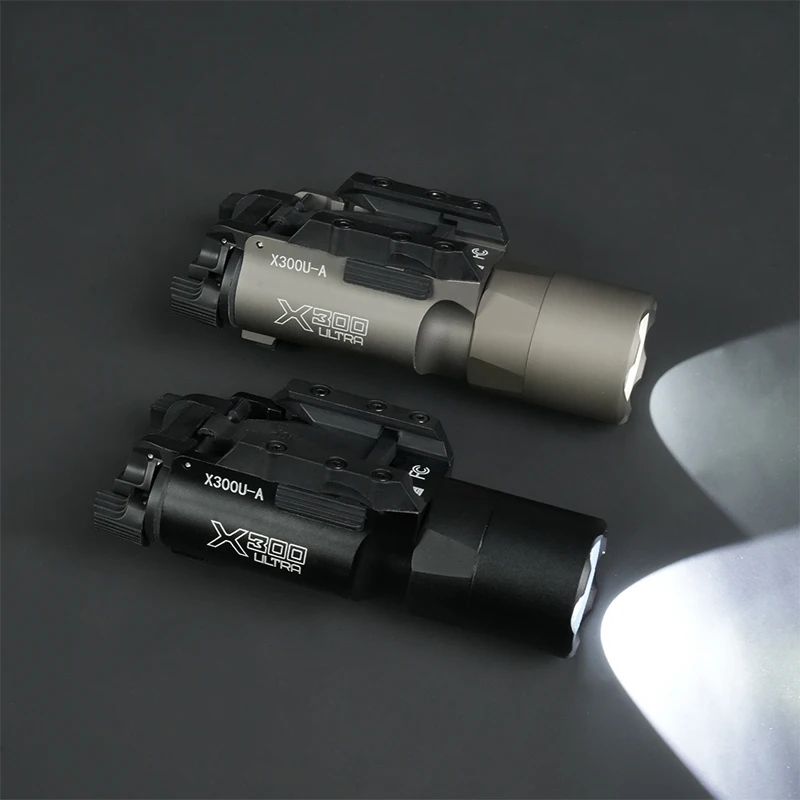 Tactical Gear Surefir X300 X300U Ultra Metal Pistol Gun 500Lumen LED Light Fit 20mm Rail Airsoft Hanging Hunting Flashlight