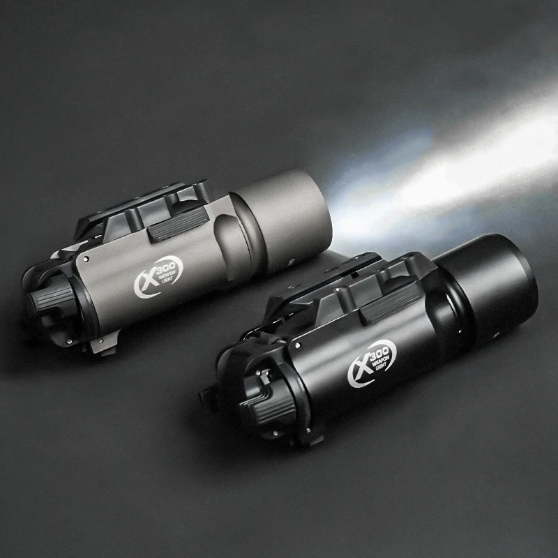 Tactical Gear Surefir X300 X300U Ultra Metal Pistol Gun 500Lumen LED Light Fit 20mm Rail Airsoft Hanging Hunting Flashlight