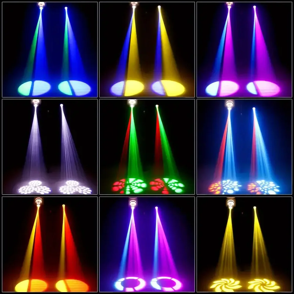 2PCS 80W Professional Stage Lights DMX512 Party DJ Disco Lights Pattern Moving Head Lights Sound-Activated Atmosphere Lights