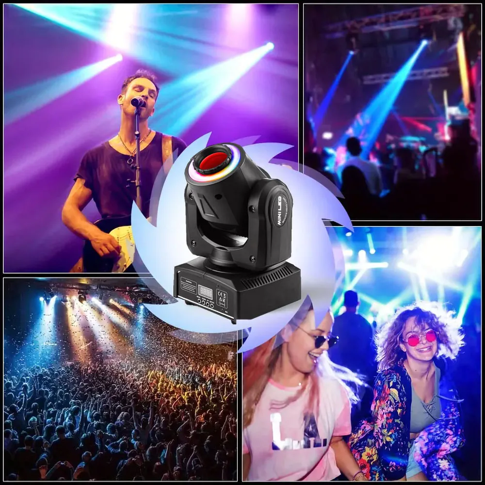 2PCS 80W Professional Stage Lights DMX512 Party DJ Disco Lights Pattern Moving Head Lights Sound-Activated Atmosphere Lights