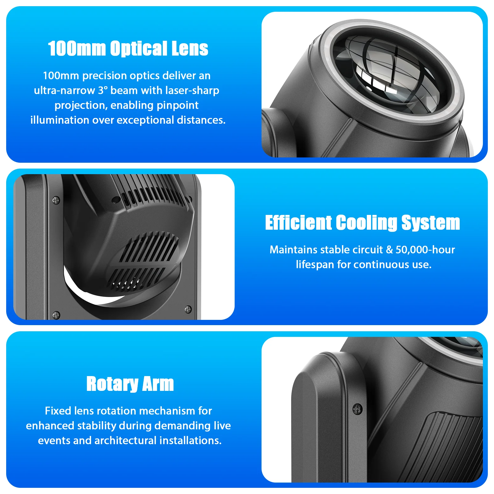DayFlicker 200W White LED And RGB Halo 18-Facet Prism Moving Head with DMX512 14CH Sound-Activated For Disco Wedding Parties