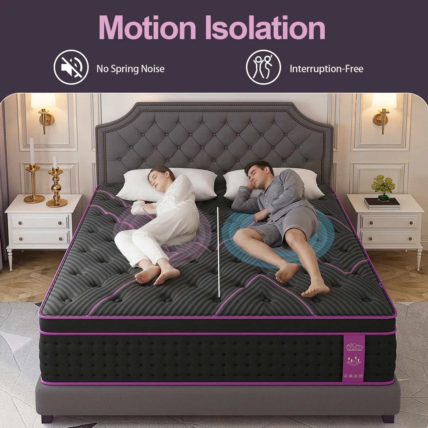 12/14in Hybrid Gel Memory Foam Mattress with Pocket Spring, Medium Firm, Motion Isolation Mattress in a Box