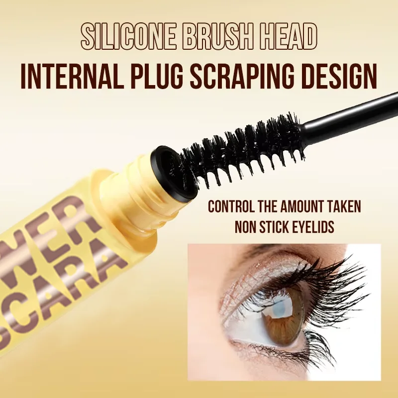 Slim Volume Mascara Black Waterproof Long-lasting Mascara Curls Up Long-Lasting Smudge-Proof Easy to Apply Unisex Eye Makeup