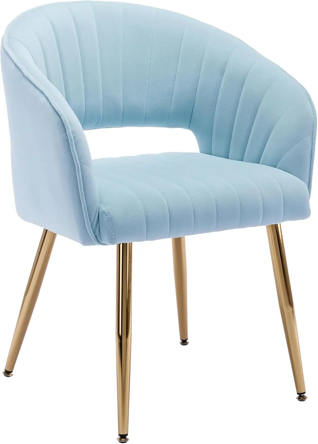 Home Office Swivel Velvet Desk Chair Modern Tufted Accent Armchair with Gold Base Ergonomic Computer Task Stool for Living Room