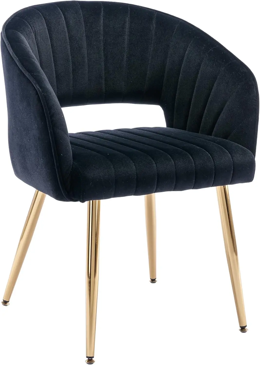 Home Office Swivel Velvet Desk Chair Modern Tufted Accent Armchair with Gold Base Ergonomic Computer Task Stool for Living Room