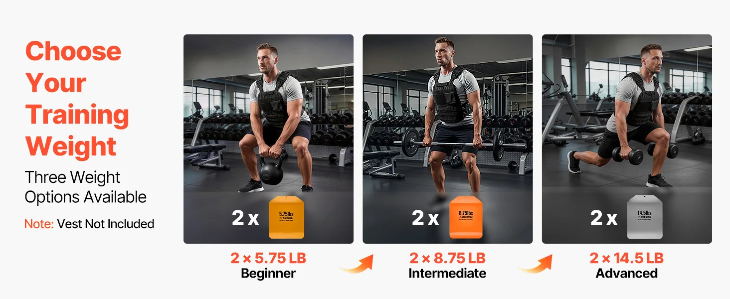 SucceBuy Curved Weight Vest Plates 5.75/8.75 LB Pairs Steel Tactical Weighted Plates for Vest for Strength Endurance Training