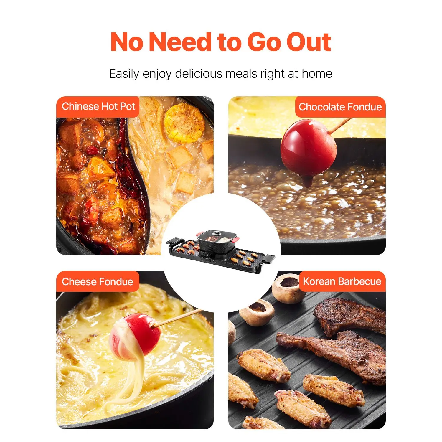 Hot Pot with Grill, 2300W 2-in-1 Electric Smokeless Grill and Hot Pot, Removable Shabu-shabu Hotpot with Non-stick Pan, Separate Dual Temperature Control, Indoor Korean BBQ for 1-6 People