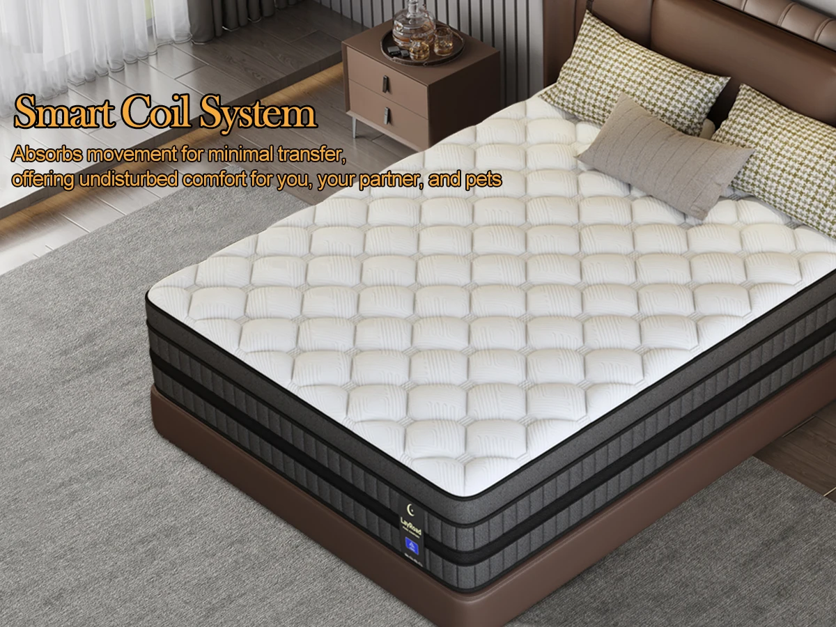 12inch Mattress in Twin, Full, Queen, And King Sizes - Ergonomically Designed, Medium Firm Hybrid Mattress, Cooling, Motion Isolation, Certipur- - for Pressure Relief And Comfort,Box-Packed for Bedrooms, Guest Rooms And Hotels