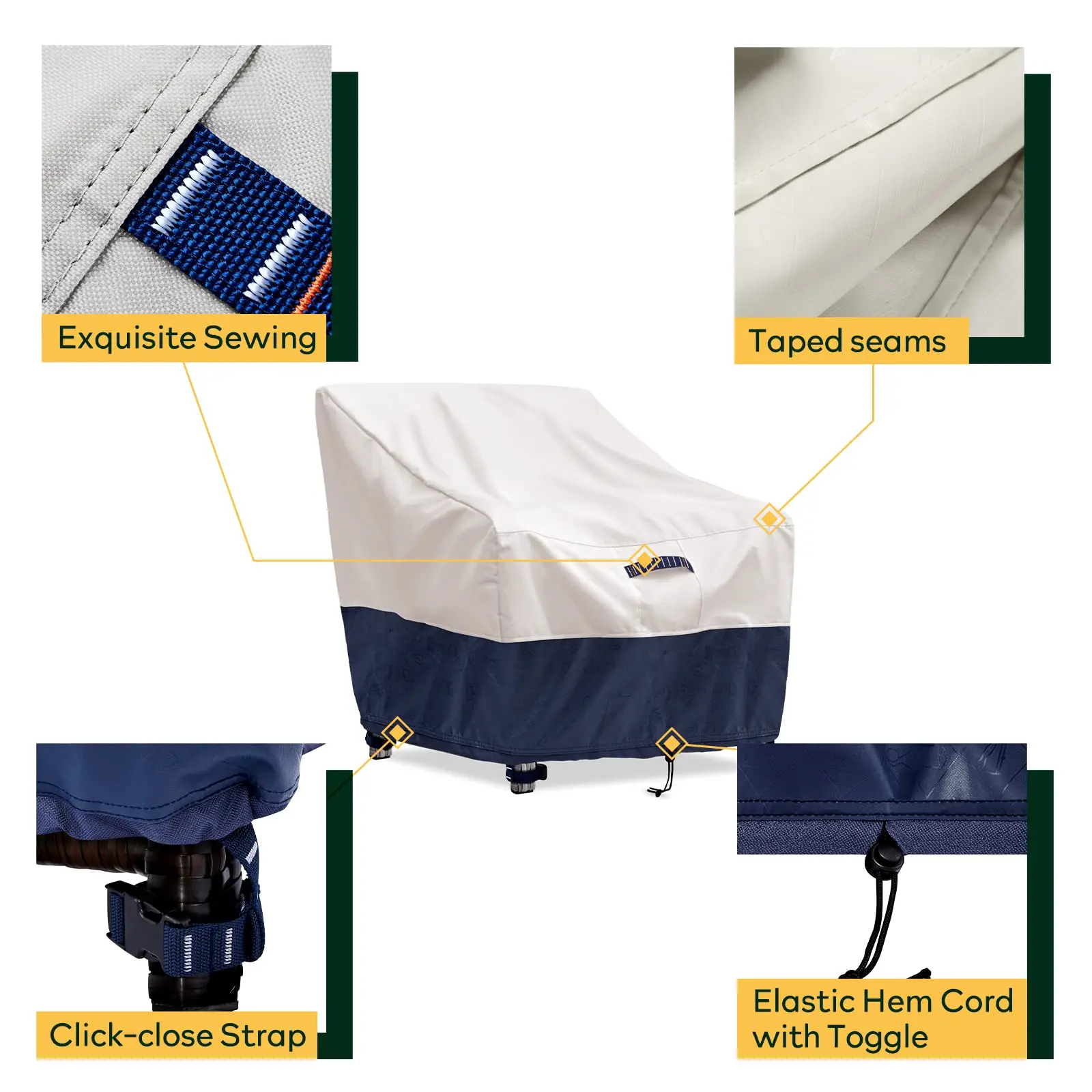 2 Pack Outdoor Chair Covers 100% Waterproof Patio Furniture Covers Protector 600D Oxford Heavy Duty Lawn Garden Furniture Cover