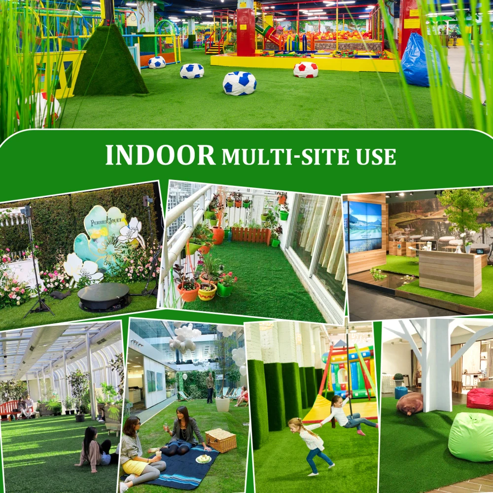 3FTX10FT Outdoor Artificial Grass Rug, Thick Fake Grass Roll Patio Balcony Garden Lawn Dog Turf Drain Mat 1.38" Pile Height