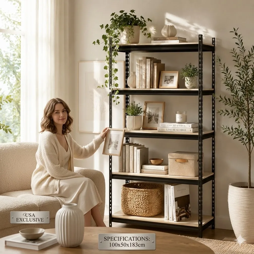 72 Inch Heavy-Duty Metal Storage Shelves, With A Load-Bearing Capacity Of 400 Pounds Per Layer, Adjustable Height, Easy Assembly For Independent Garage, Warehouse, And Office Shelves - Industrial Style Sorting Rack, Utility Shelves, Garage Shelving
