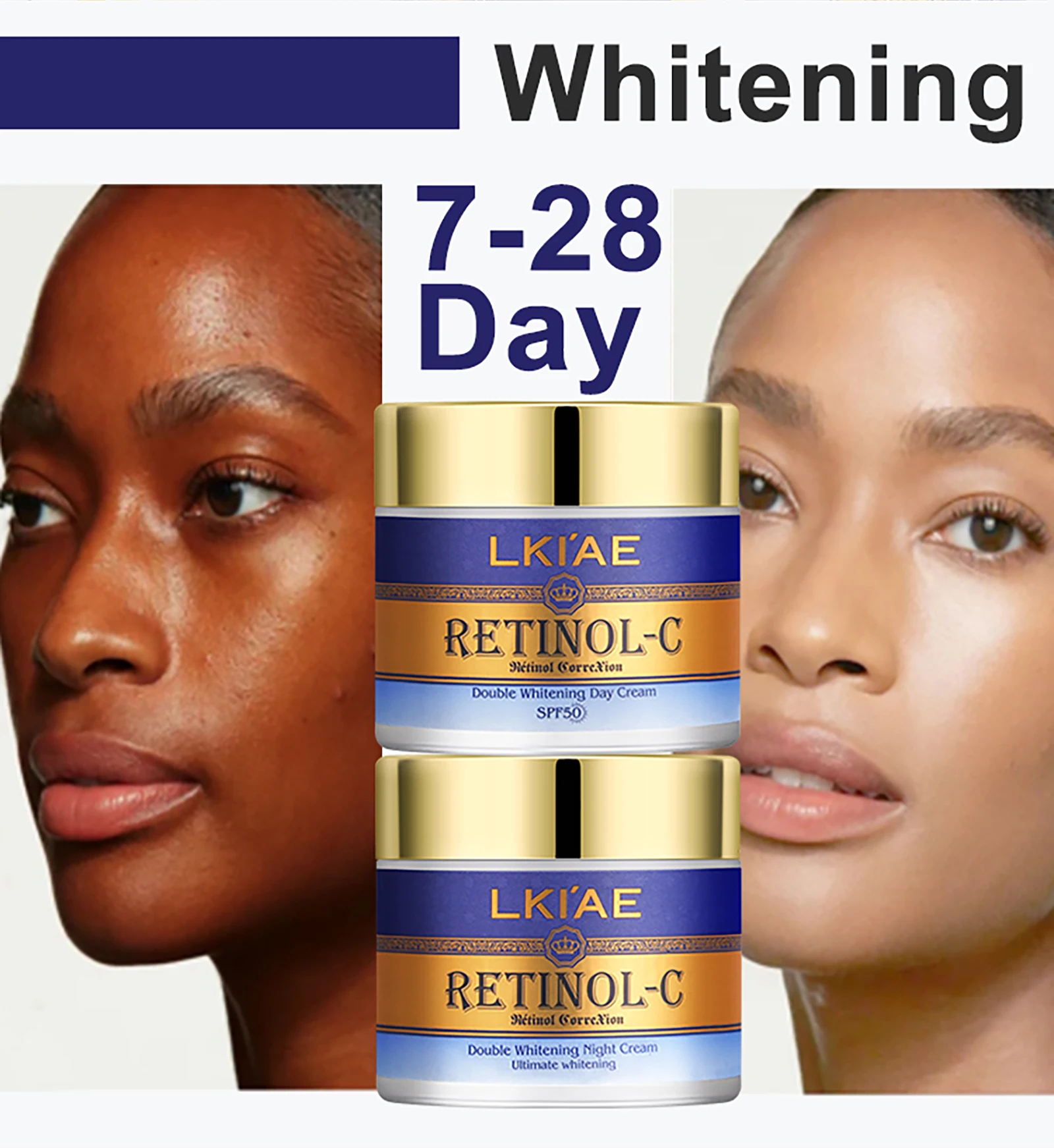 LKIAE Retinol Whitening Skin Care Set, Moisturizing, Reduce Wrinkles, Fine Lines, Dark Spots, With Collagen, Snail Extract