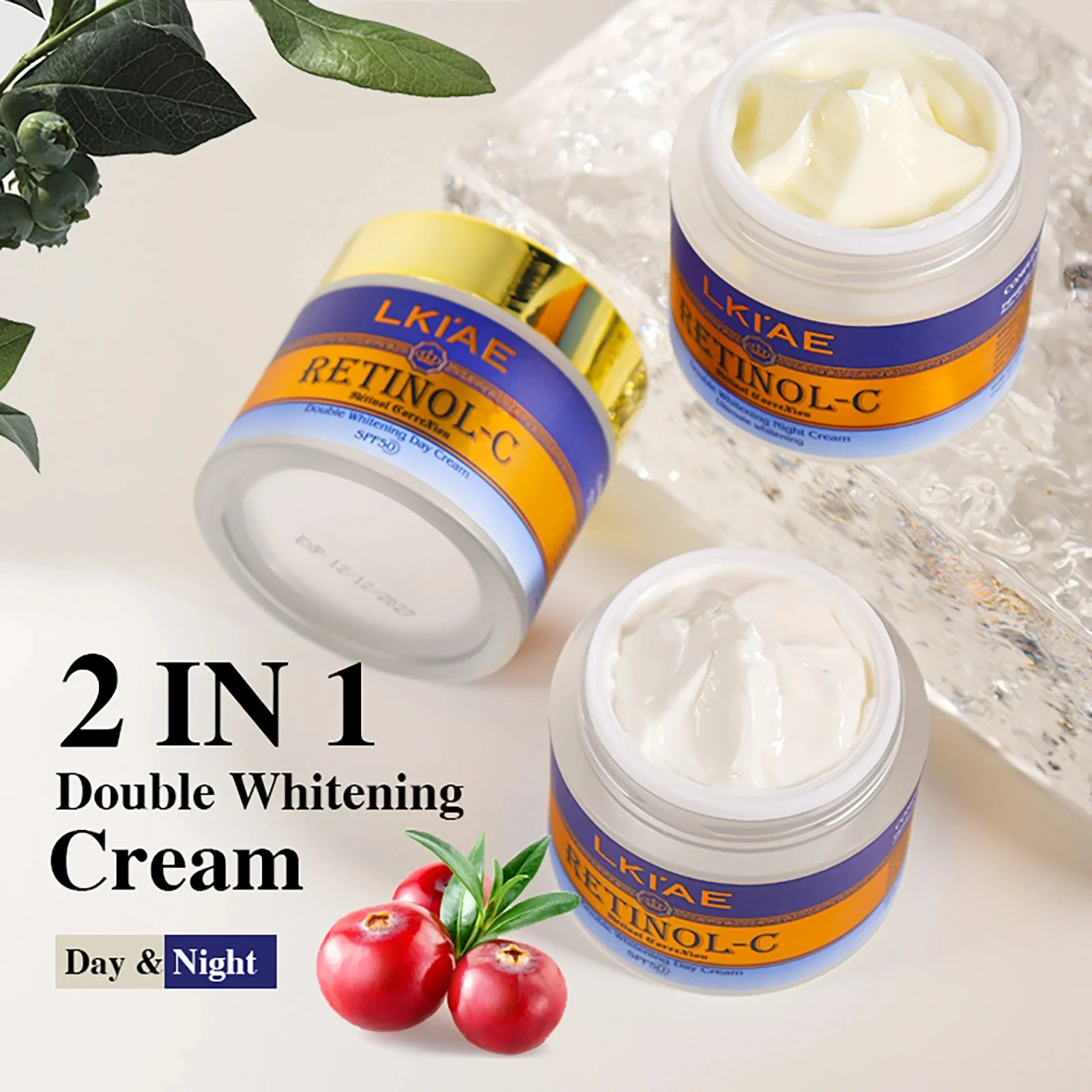 LKIAE Retinol Whitening Skin Care Set, Moisturizing, Reduce Wrinkles, Fine Lines, Dark Spots, With Collagen, Snail Extract